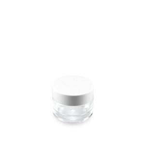 A clear 30g PETG cream jar (SWC-JBG30A) with a white screw-on lid, set against a plain white background.