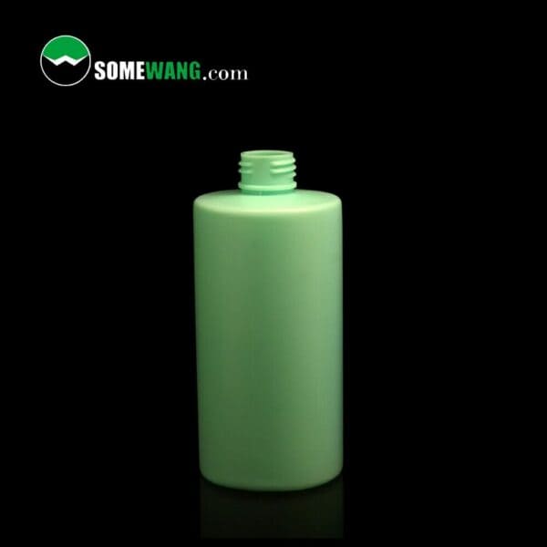 230ml&300ml PE Square Shoulder Bottle with a screw cap on a dark background, labeled with "somewang.com.