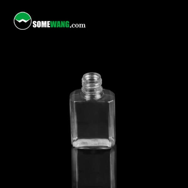 Empty 1oz Leakproof Flip-Top PET Hand Sanitizer Bottle with Silicone Holder, displayed on a dark background with "somewang.com" logo at the top.