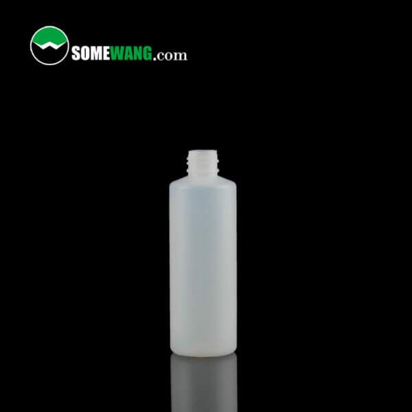 An opaque white 65ml&120ml plastic bottle with a screw cap, displayed against a dark background with "somewang.com" logo at the top.