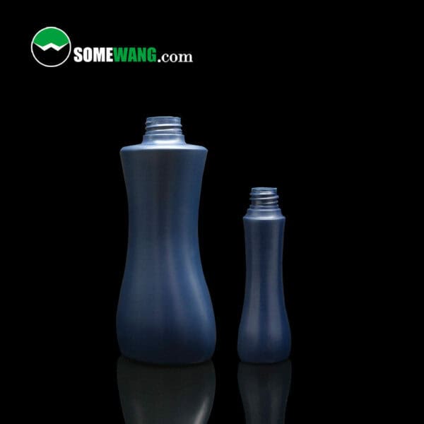 blue cosmetic bottles