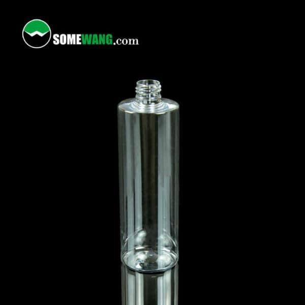 380ml PET plastic cosmetic bottles for packaging on a black background with "somewang.com" logo at the top.