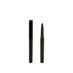 Two SWC-CEL005 automatic eyebrow pens, one with cap on and the other with cap off, displaying a sharp brown tip, isolated on a white background.