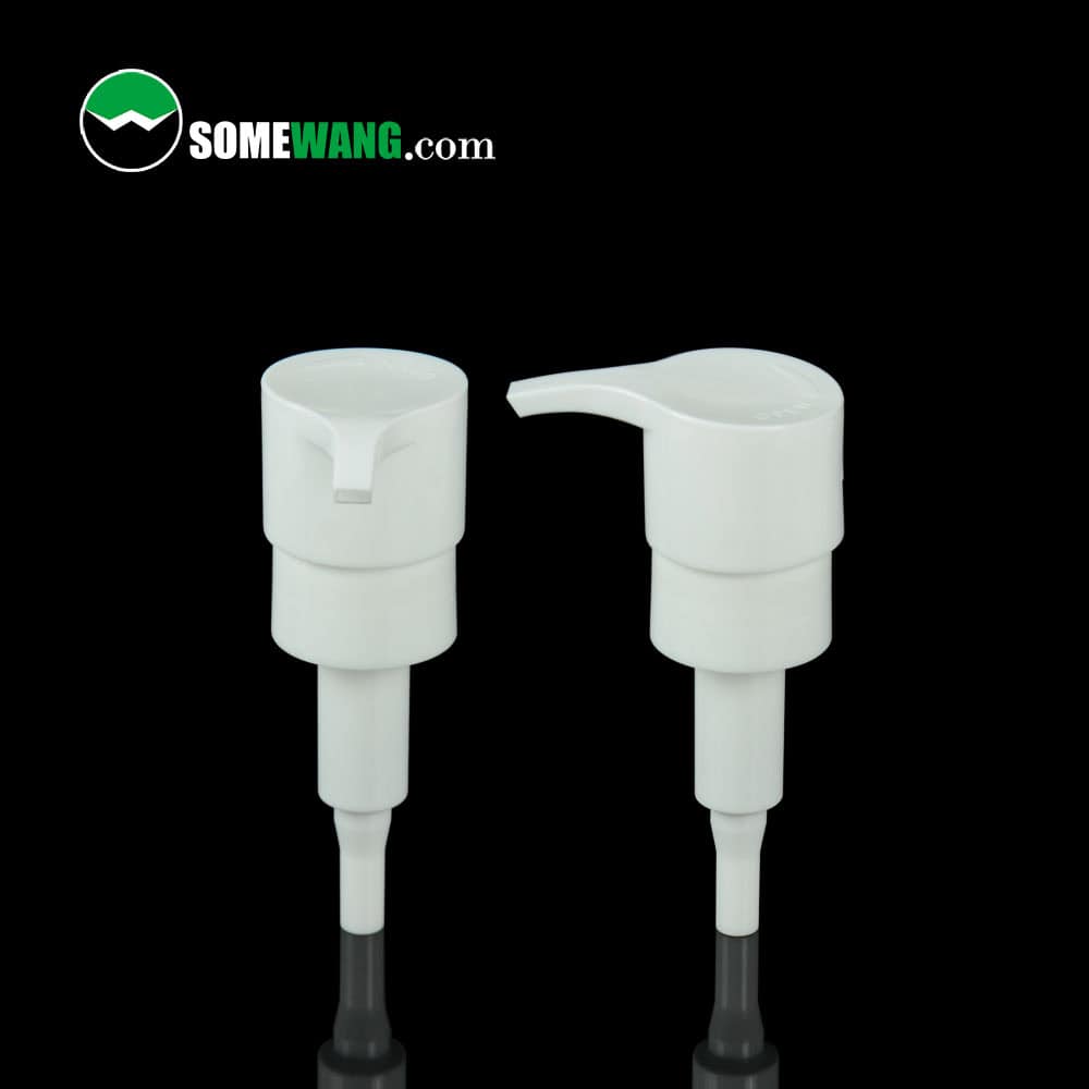 Two white plastic dish soap dispensers against a black background with the "SomeWang.com" logo in the top-left corner.