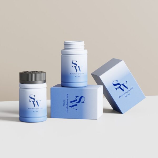 60g/100g White Plastic Pill Bottles with CRC Cap