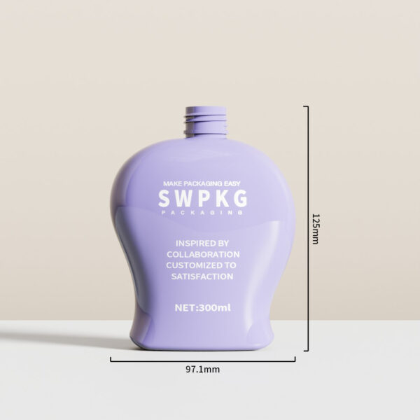 300ml Uniquely Shaped White PET Plastic Bottle - Image 3