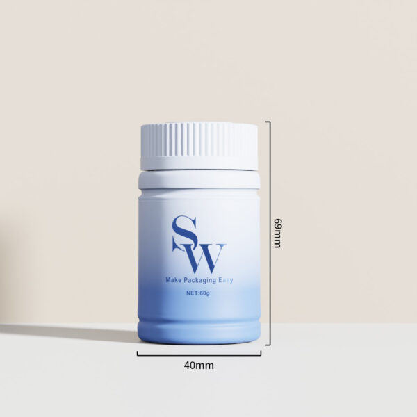 60g/100g White Plastic Pill Bottles with CRC Cap