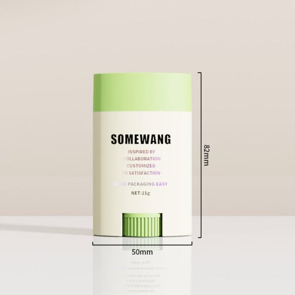 21g PP empty deodorant stick, "SOMEWANG" label, 82mm x 50mm, with a light green cap.