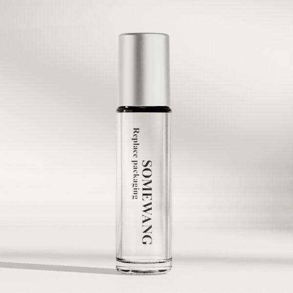 Clear 10 ml glass spray bottle with silver cap, labeled "SOMEWANG" and "Replace ink existing.