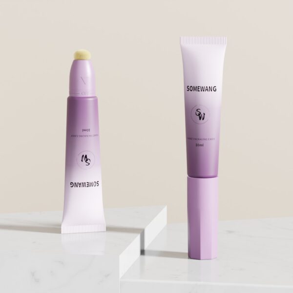 Empty Eye Cream Container Cosmetic PE Plastic Tube Packaging With Sponge head