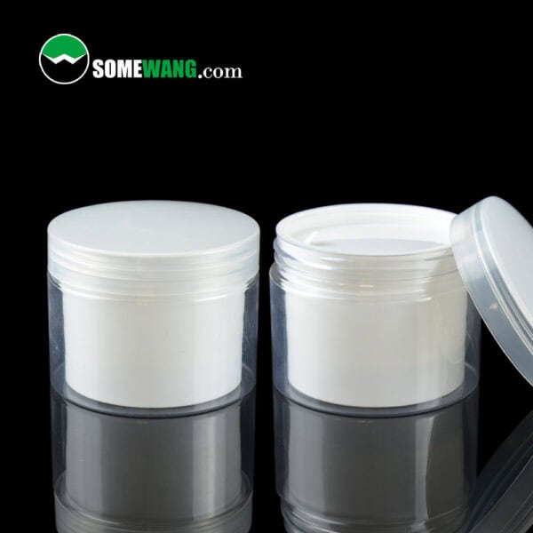 white plastic jars