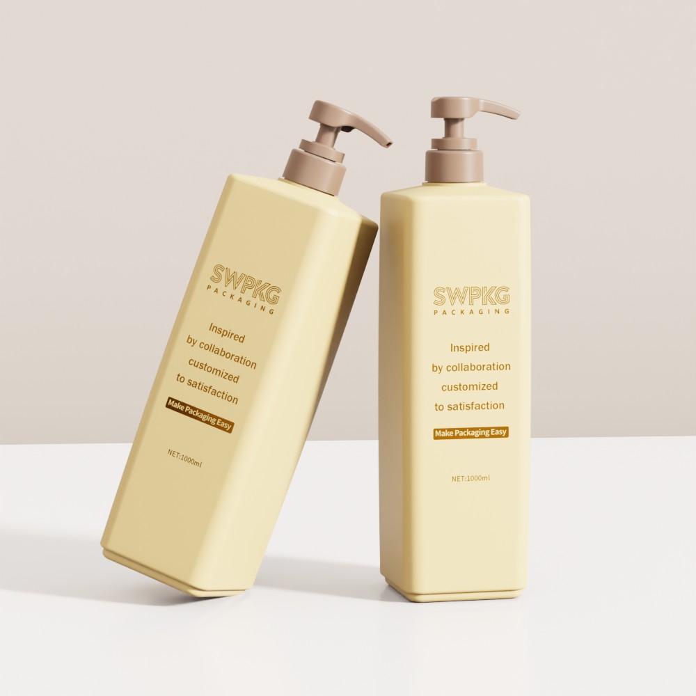 High Quality PE Bottle 100ml 1000ml Square Skin Care Packaging Shampoo Bottle