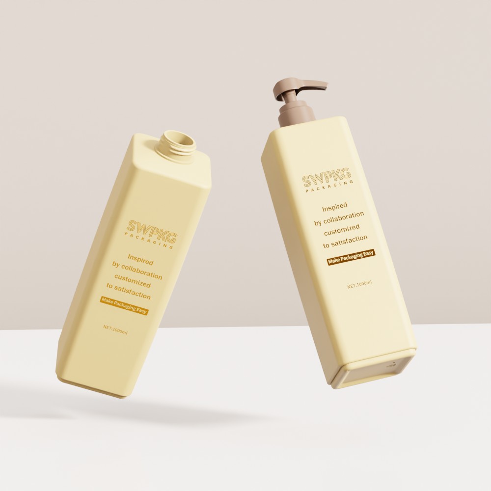 High Quality PE Bottle 100ml 1000ml Square Skin Care Packaging Shampoo Bottle - Image 3