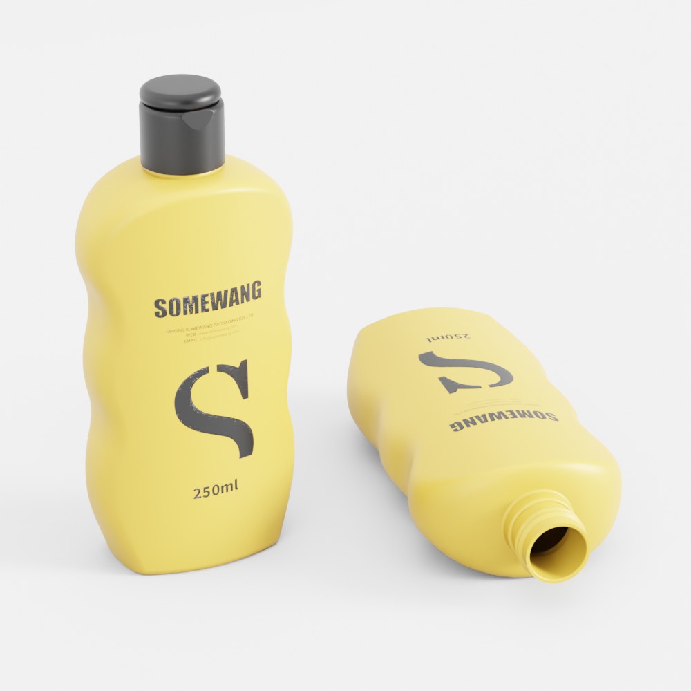 Wholesale 250ml Plastic HDPE Special-shaped Body Lotion Bottle with Caps - Image 2