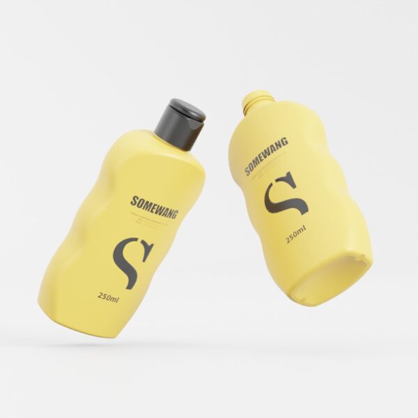 Wholesale 250ml Plastic HDPE Special-shaped Body Lotion Bottle with Caps