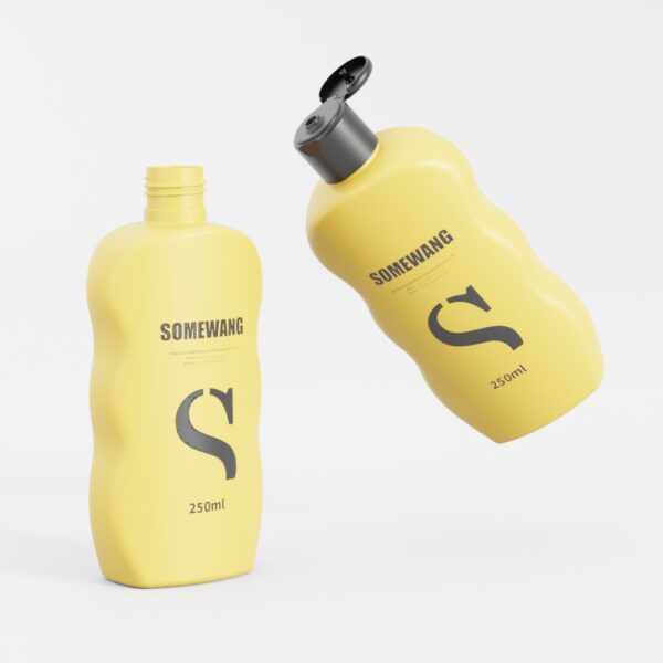 Wholesale 250ml Plastic HDPE Special-shaped Body Lotion Bottle with Caps