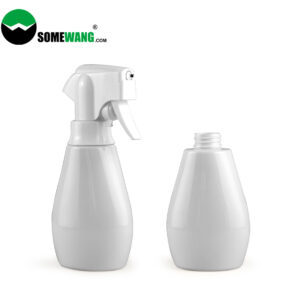 A white 300ML SOMEWANG PET spray bottle with a screw-on top, branded "SOMEWANG.COM," showcasing customizable printing options.