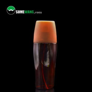 Botol semburan 150ML silinder coklat untuk syampu, berlabel "SOMEWANG," dengan penutup lut sinar, ditunjukkan pada latar belakang hitam. "SOMEWANG.com" muncul di bahagian atas sebelah kiri.