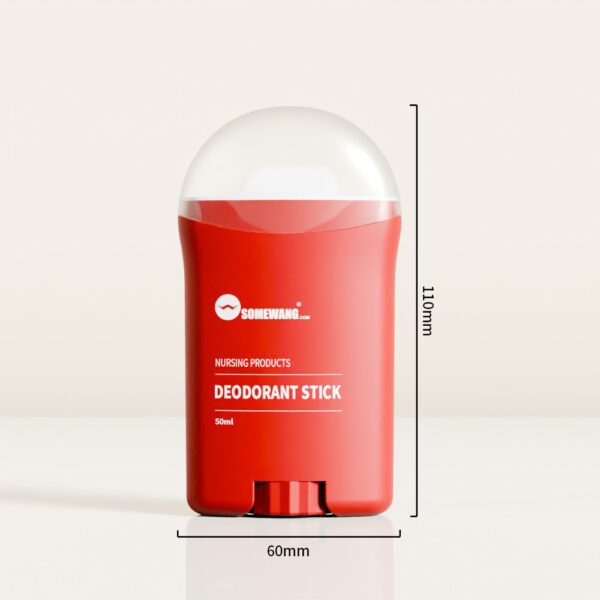 Красный «Nursing Products Deodorant Stick», 50 мл, 110x60 мм, на светлом фоне.