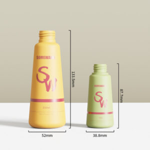 The 50ml/150ml HDPE Conical Bottles feature the "SOMEWARE" SW logo in yellow/green with clear size markings.