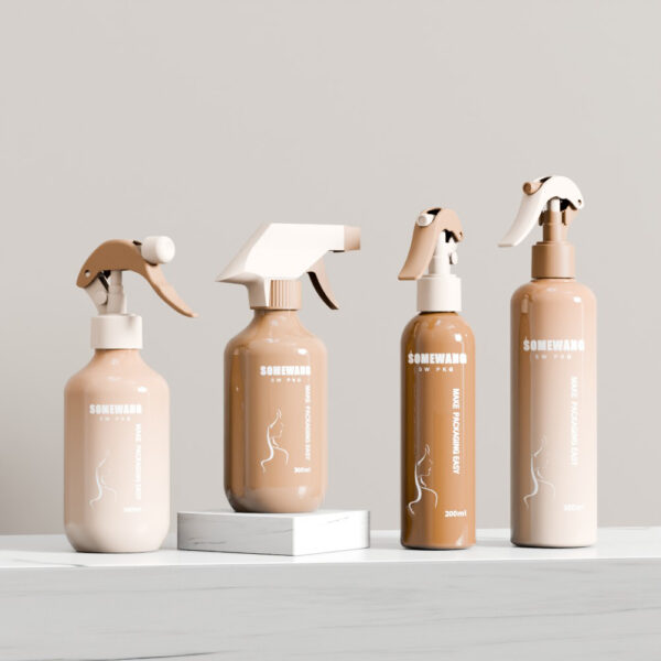 Customized 200ml 300ml PET Lotion Bottle with Round Shoulder