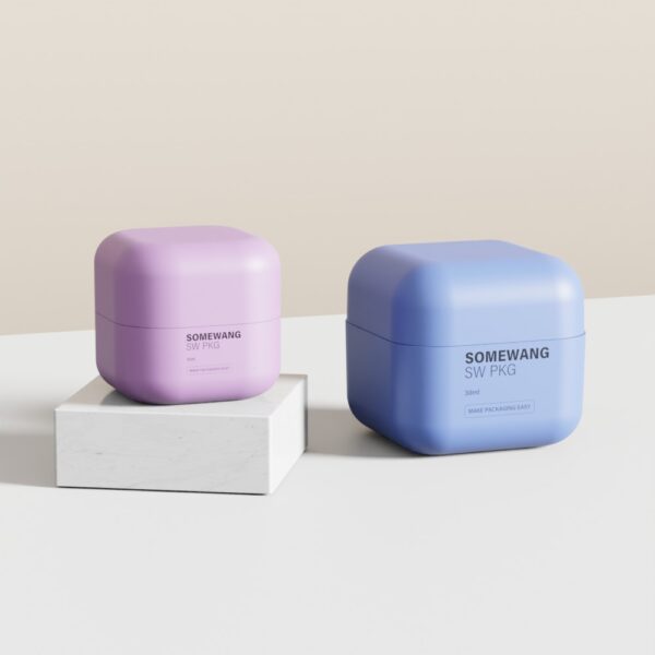 Customized 15ml 30ml Square-shaped Double Wall PP Jar