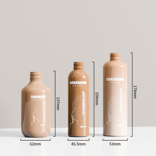 Customized 200ml 300ml PET Lotion Bottle with Round Shoulder - Image 3