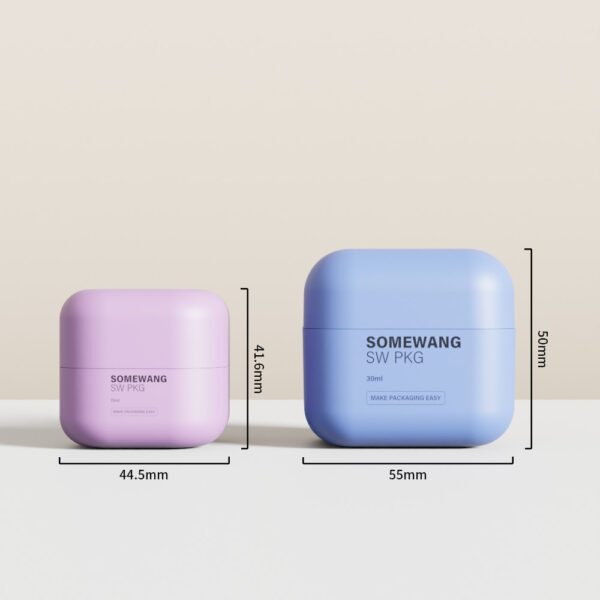 Customized 15ml 30ml Square-shaped Double Wall PP Jar - Image 3