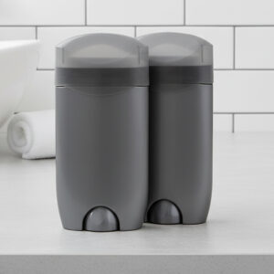 Odor-proof trash bins in gray with flip-top lids, ideal for kitchen waste management and maintaining cleanliness.