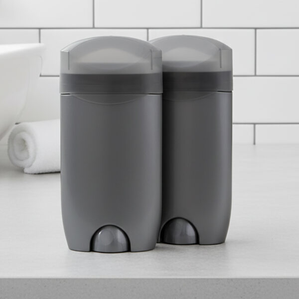 Odor-proof trash bins in gray with flip-top lids, ideal for kitchen waste management and maintaining cleanliness.
