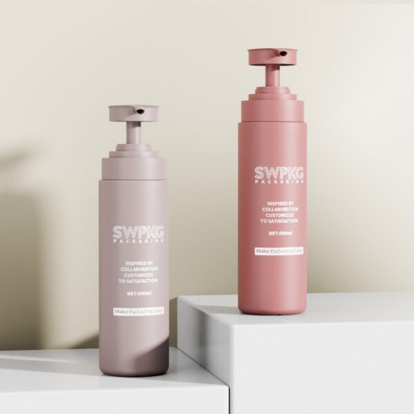 Customized 500ml HDPE Cylinder Bottle with Lotion Pump