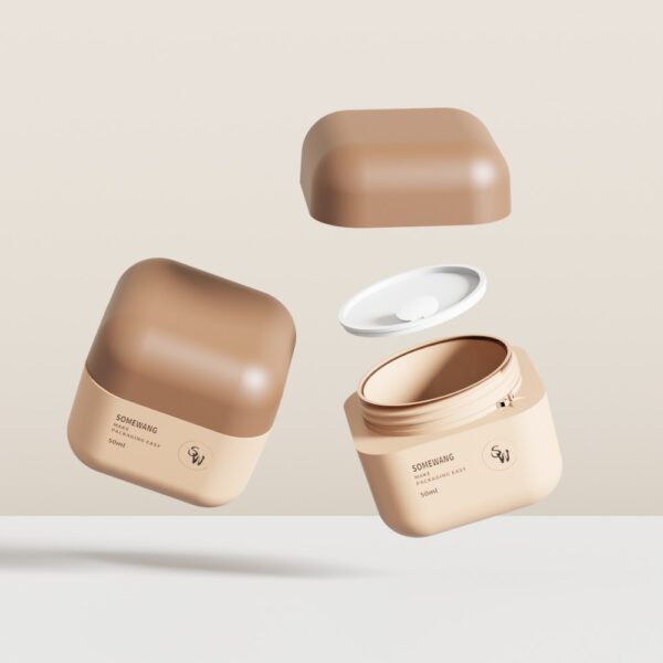 50ml PP Square Double-wall Jar with Round Corner - Image 2