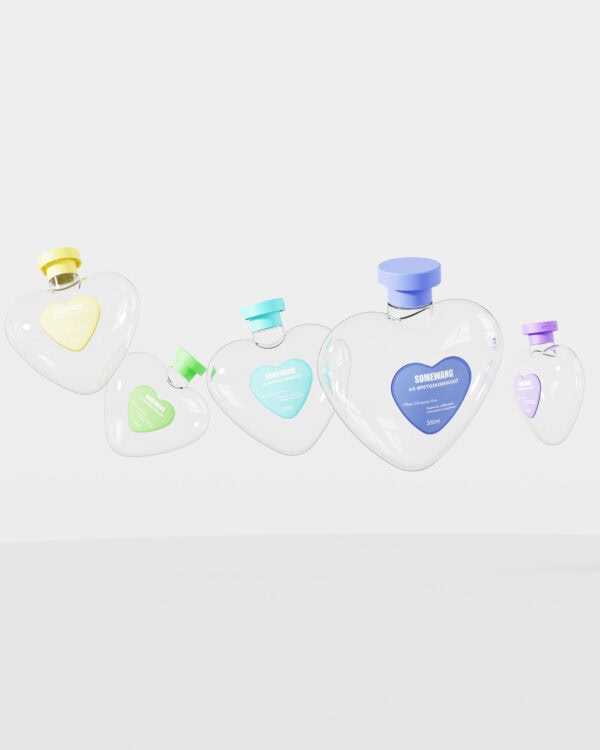 Customized 300ml PETG Heart-shaped Bottle with Flip-top Cap