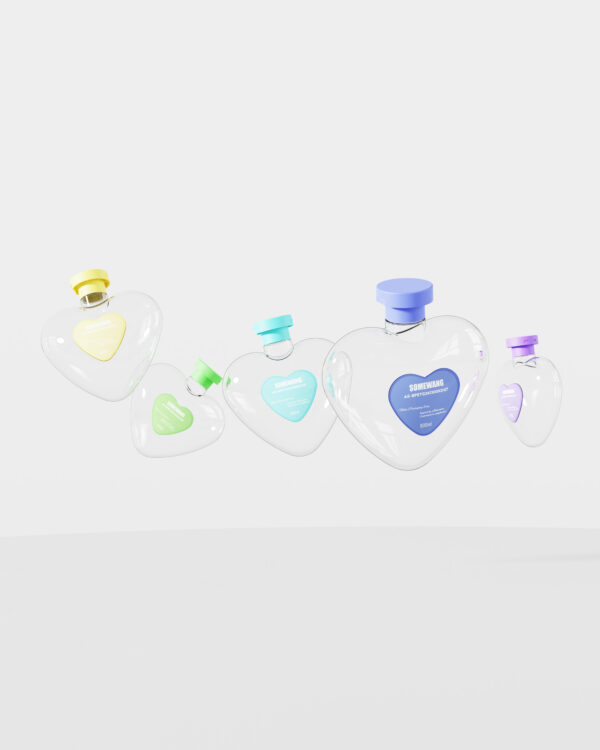 Customized 300ml PETG Heart-shaped Bottle with Flip-top Cap