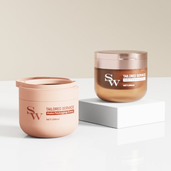 Customized 200ml PP Double-wall Jar with Flip-top Cap