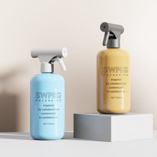 Customized 500ml PET Bottle with Matt Trigger Sprayer