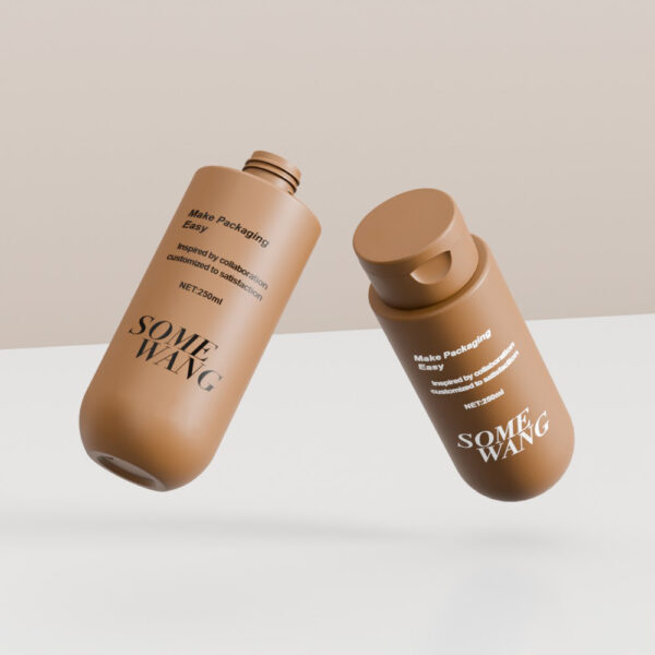250ml HDPE Bottle Plastic Cylinder Bottle With Flip-top Cap Cosmetic Bottle