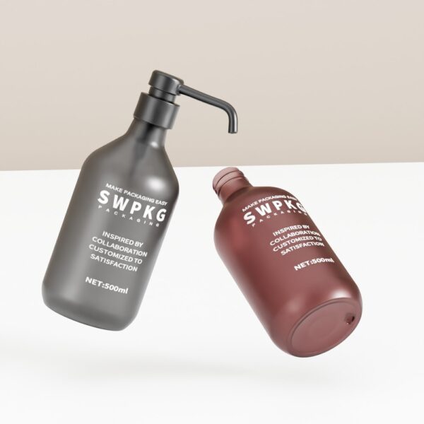 Customized 500ml PET Bottle with Long Nozzle Lotion Pump