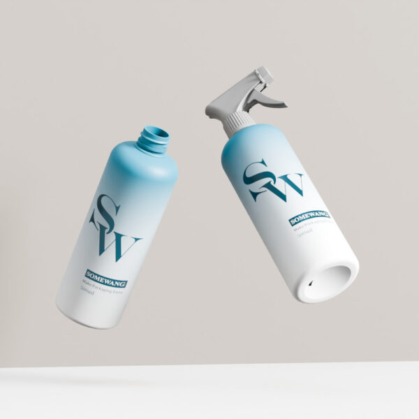 Customized 500ml PET Round Shoulder Bottle with Trigger Sprayer