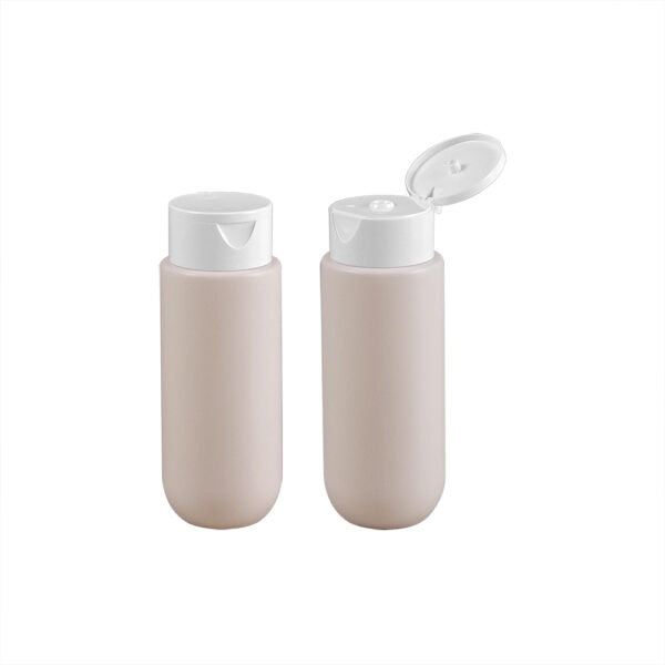 250ml HDPE Bottle Plastic Cylinder Bottle With Flip-top Cap Cosmetic Bottle