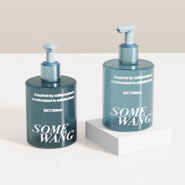 Customized 500ml PET Cylinder Bottle with Lotion Pump