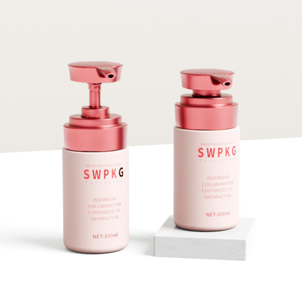 Customized 100ml HDPE Cylinder Bottle with Lotion Pump