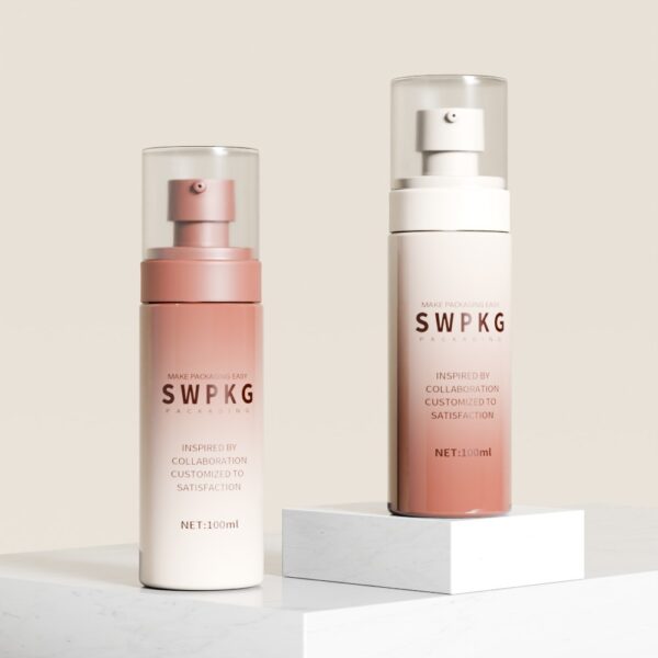 Customized 100ml PET Bottle with Pump for Lotion/Serum