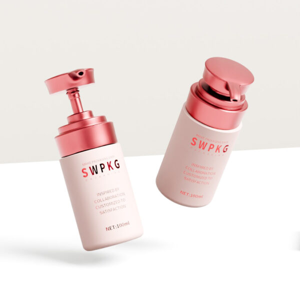 Customized 100ml HDPE Cylinder Bottle with Lotion Pump