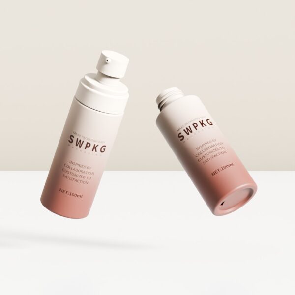 Customized 100ml PET Bottle with Pump for Lotion/Serum