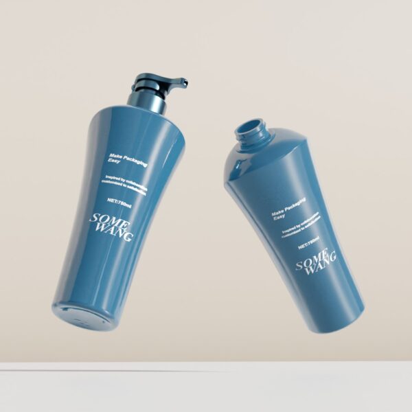 زجاجة شامبو/بلسم مخصصة من مادة البولي إيثيلين تيرفثالات بسعة 750 مل بتصميم خاص