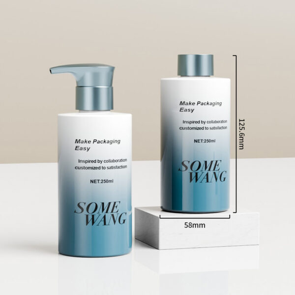 Customized 250ml PET Cylinder Lotion Bottle