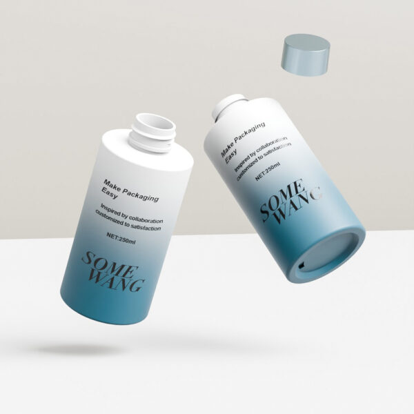 Customized 250ml PET Cylinder Lotion Bottle