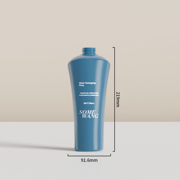زجاجة شامبو/بلسم مخصصة من مادة البولي إيثيلين تيرفثالات بسعة 750 مل بتصميم خاص