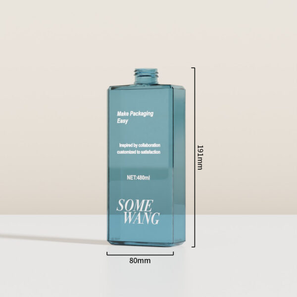 Customized 480ml PETG Flat Square Bottle with Pump